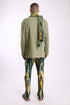 Straight leg pants in printed cotton gabardine with 2 flap pockets